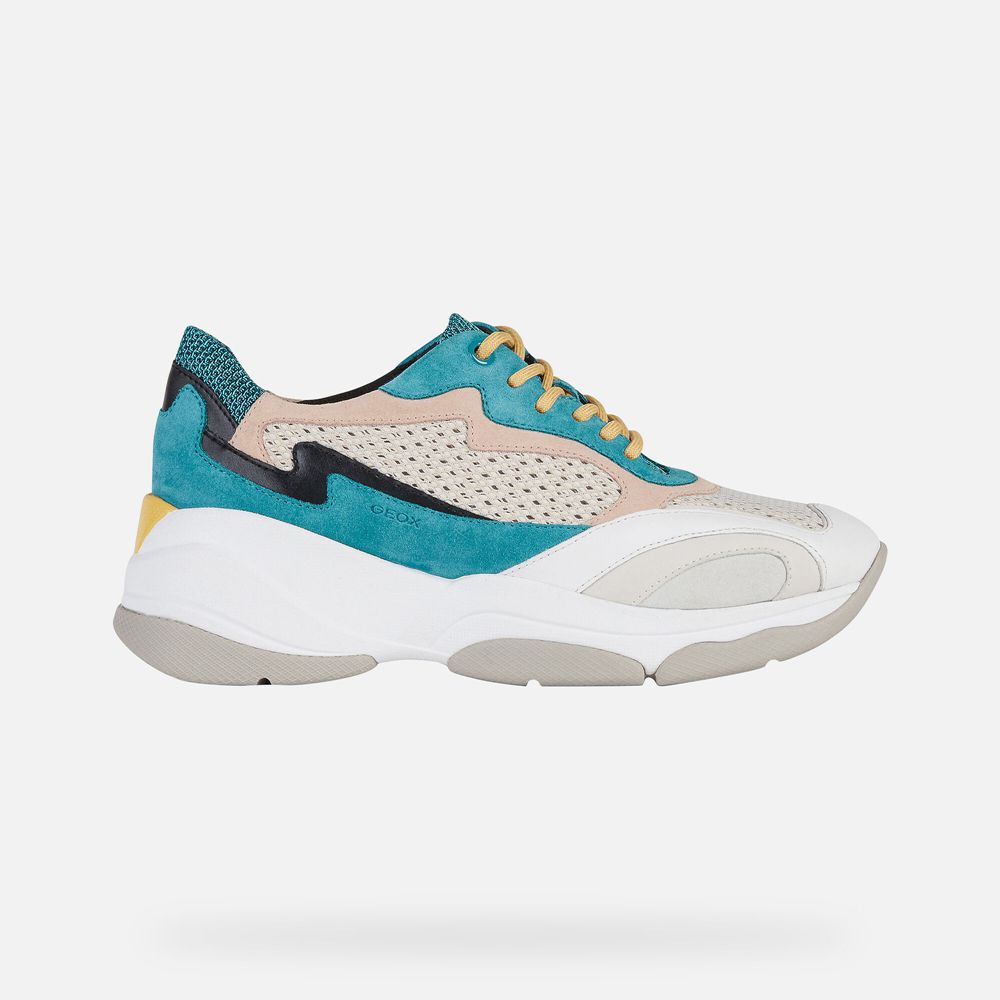 Basket Geox Kirya - Turquoise/Blanche - Femme 316245-EGR